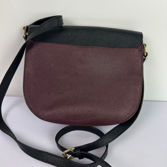 Calvin Klein Two Tone Maroon Black Crossbody Handbag with Strap 8.5 inch - Picture 6 of 16